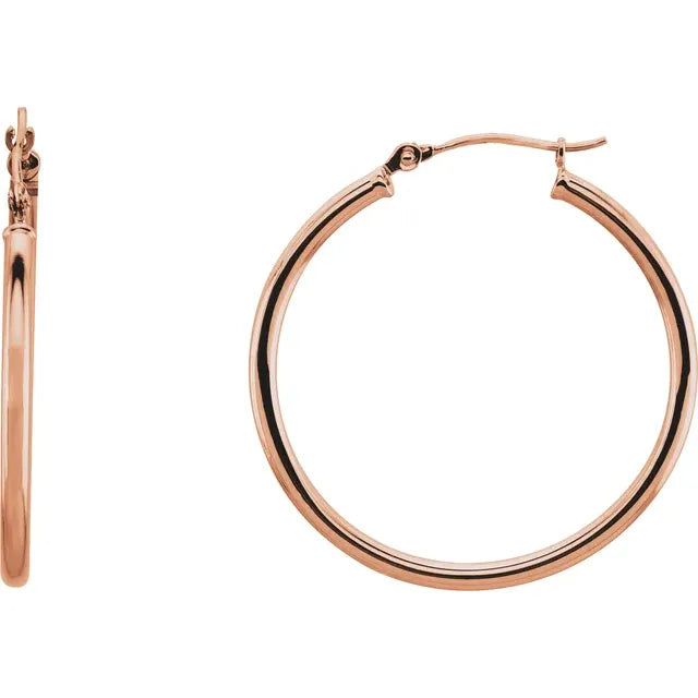 2mm Hollow Hoop Earrings