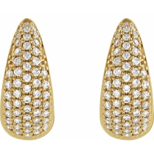 Diamond Pave Teardrop Huggie Earrings