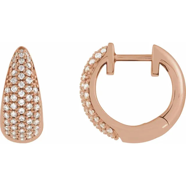 Diamond Pave Teardrop Huggie Earrings