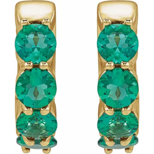 4 stone Huggie Earrings