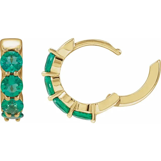 4 stone Huggie Earrings