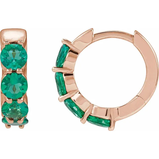 4 stone Huggie Earrings