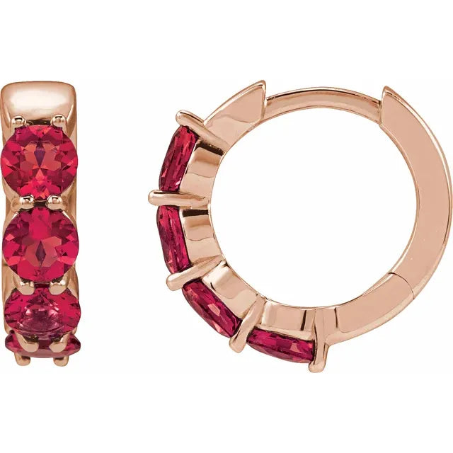 4 stone Huggie Earrings