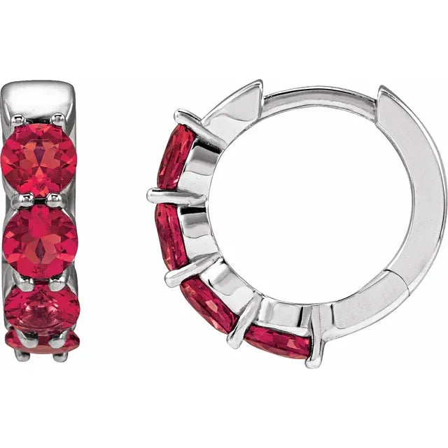 4 stone Huggie Earrings