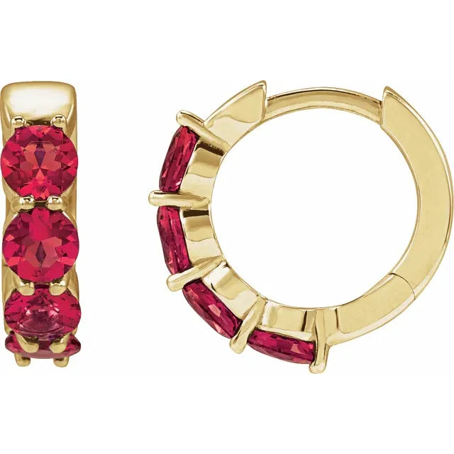 4 stone Huggie Earrings