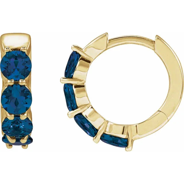 4 stone Huggie Earrings