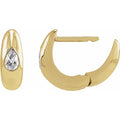 Pear Shaped Diamond Chunky Huggie Earring