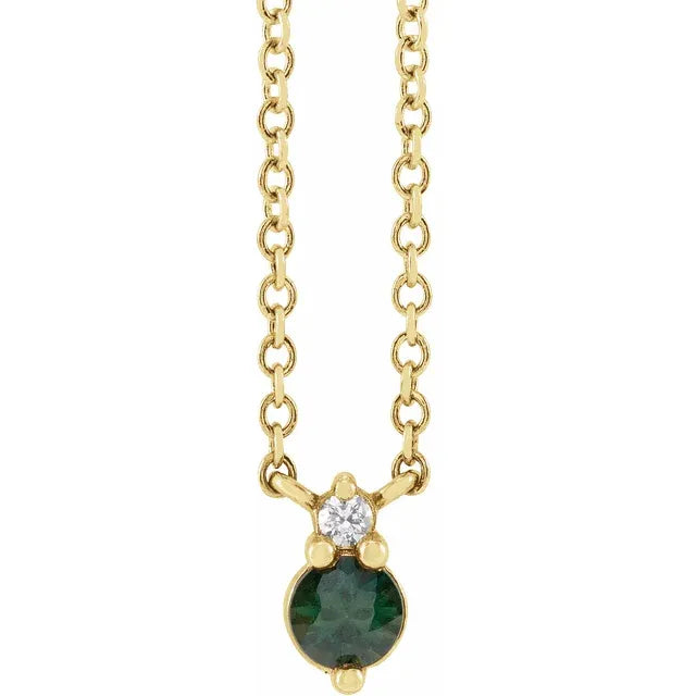 Diamond Accented Gemstone Necklace