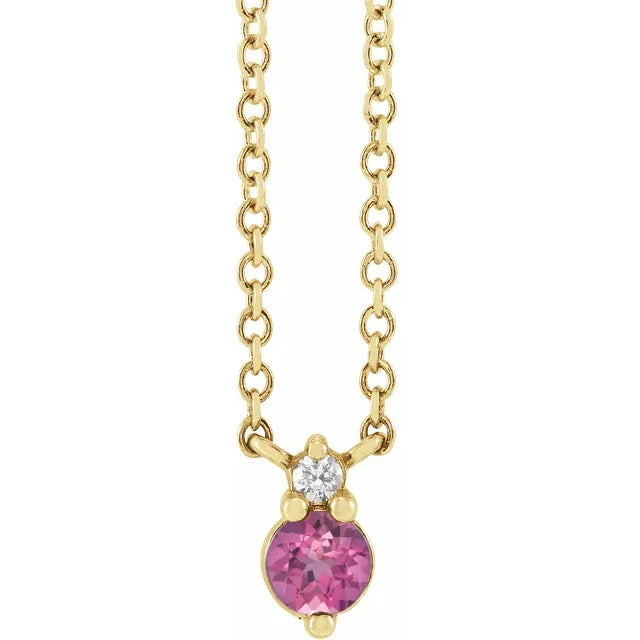 Diamond Accented Gemstone Necklace