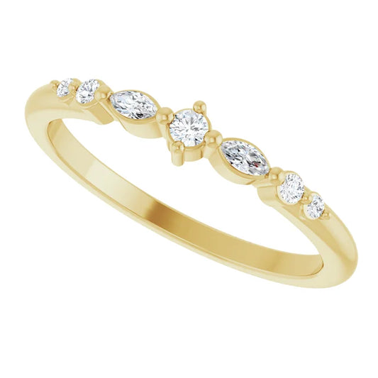Mixed Diamond Stacking Ring