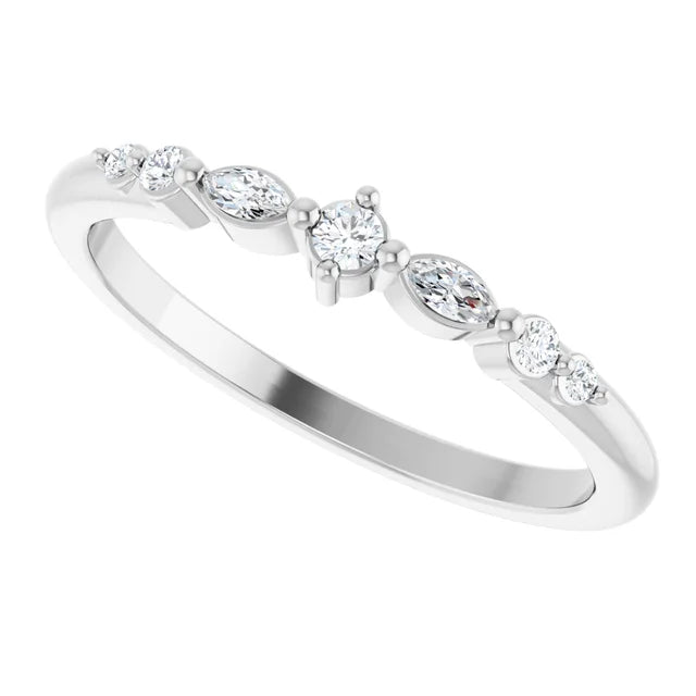 Mixed Diamond Stacking Ring