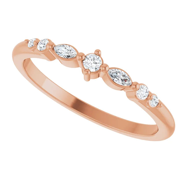 Mixed Diamond Stacking Ring
