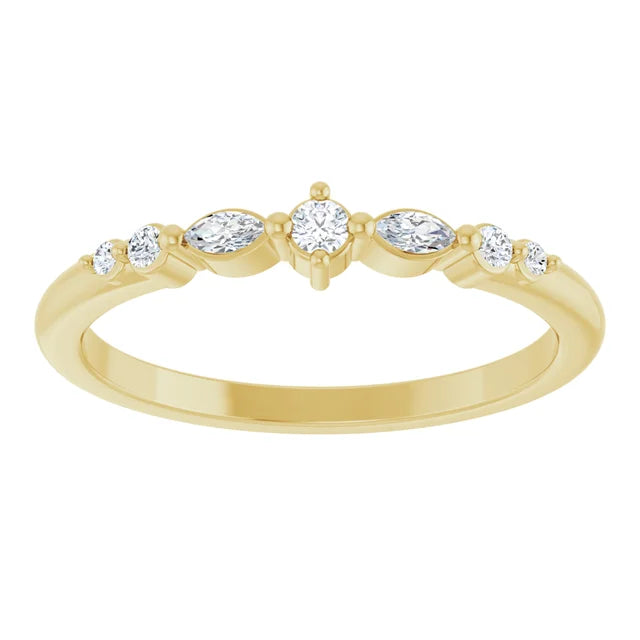 Mixed Diamond Stacking Ring
