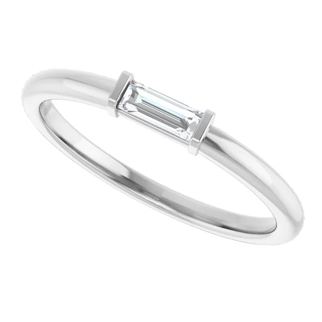 Lab Baguette Diamond Stackable Ring