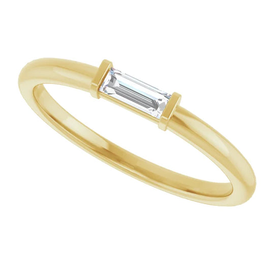 Lab Baguette Diamond Stackable Ring