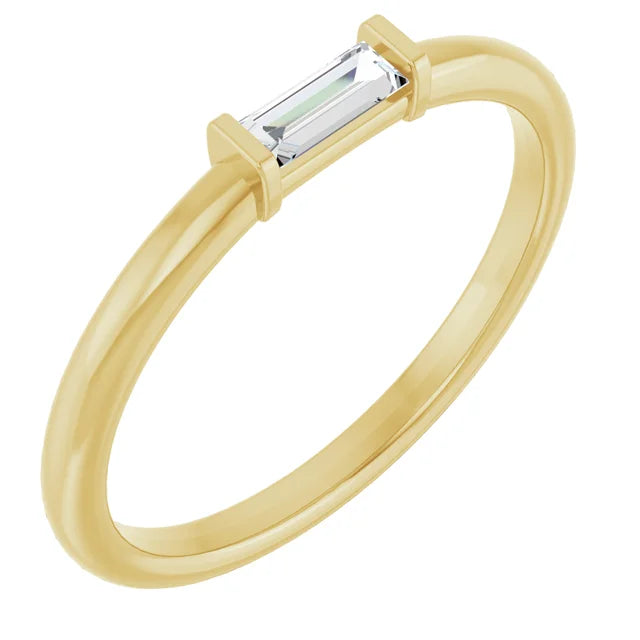 Lab Baguette Diamond Stackable Ring