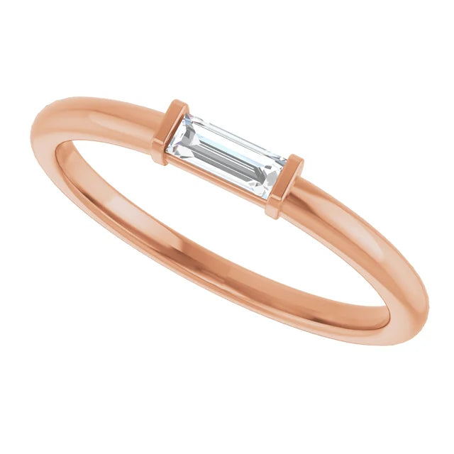 Lab Baguette Diamond Stackable Ring