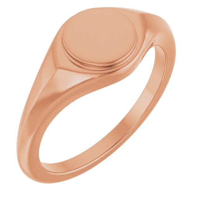 7mm Round Signet Ring
