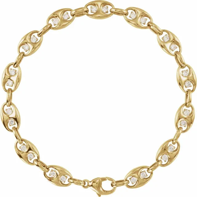 Lab Diamond Mariner Link Bracelet