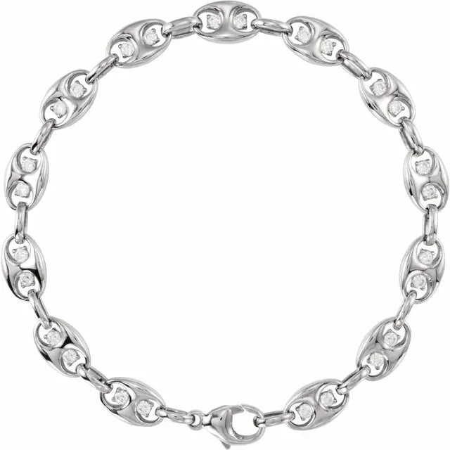 Lab Diamond Mariner Link Bracelet