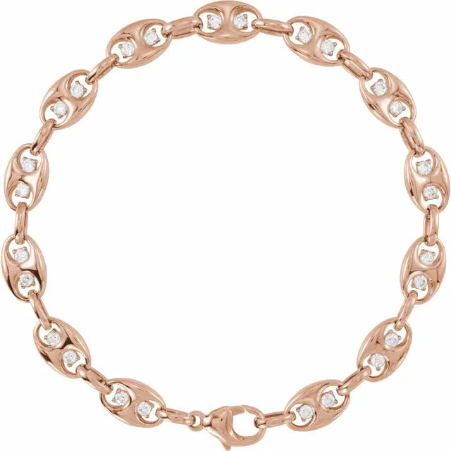 Lab Diamond Mariner Link Bracelet
