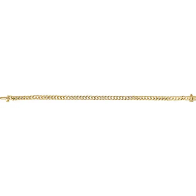 Semi Pave Diamond Cuban link Bracelet