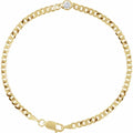 Diamond or Gemstone Solitaire Cuban Link Bracelet