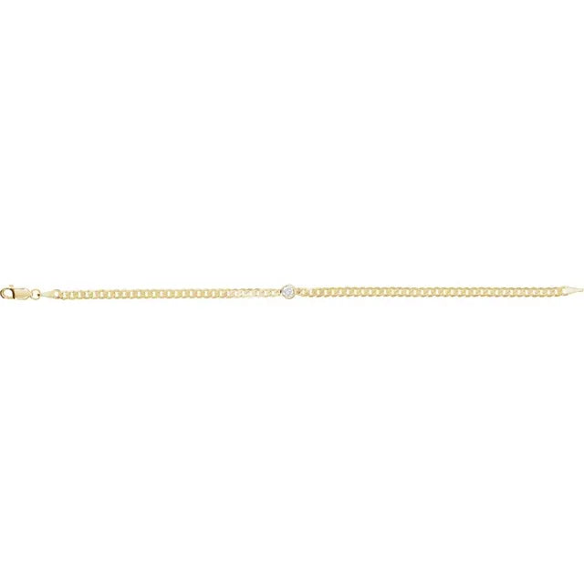Diamond or Gemstone Solitaire Cuban Link Bracelet