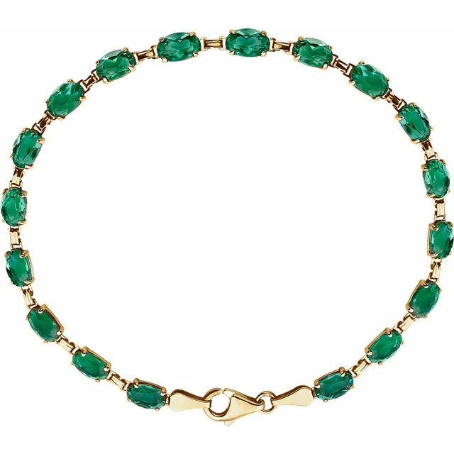 Oval Cut Gemstone Line Bracelet