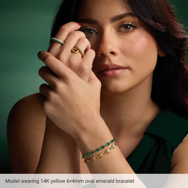 Oval Cut Gemstone Line Bracelet