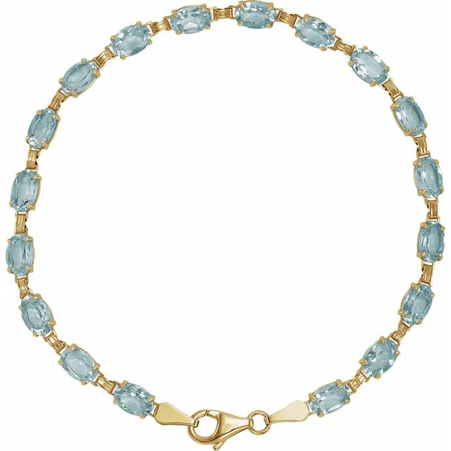 Oval Cut Gemstone Line Bracelet
