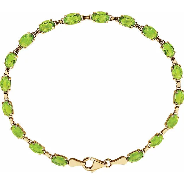 Oval Cut Gemstone Line Bracelet