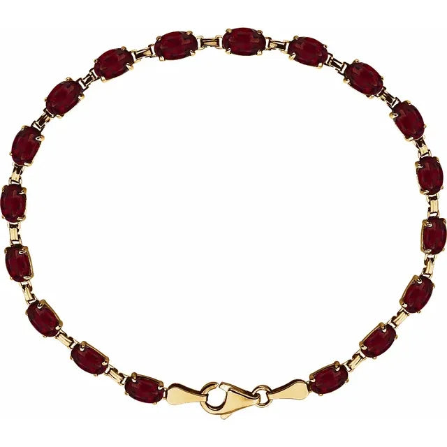 Oval Cut Gemstone Line Bracelet