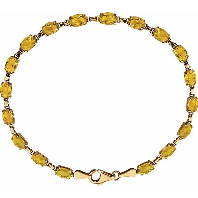 Oval Cut Gemstone Line Bracelet