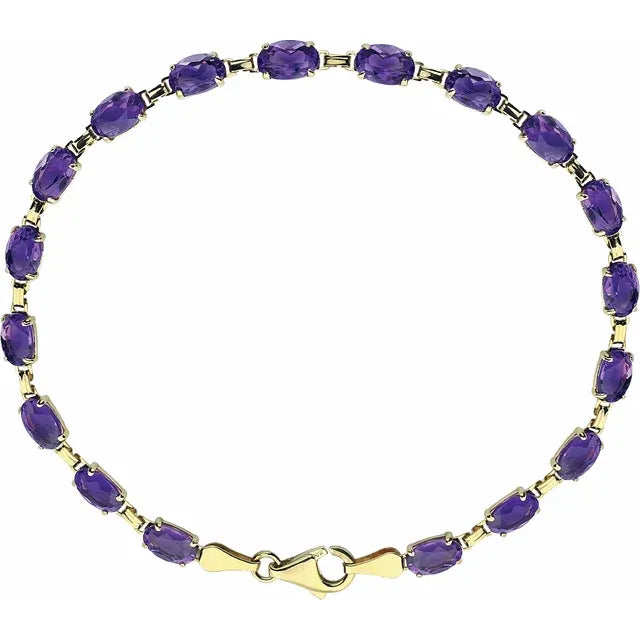 Oval Cut Gemstone Line Bracelet