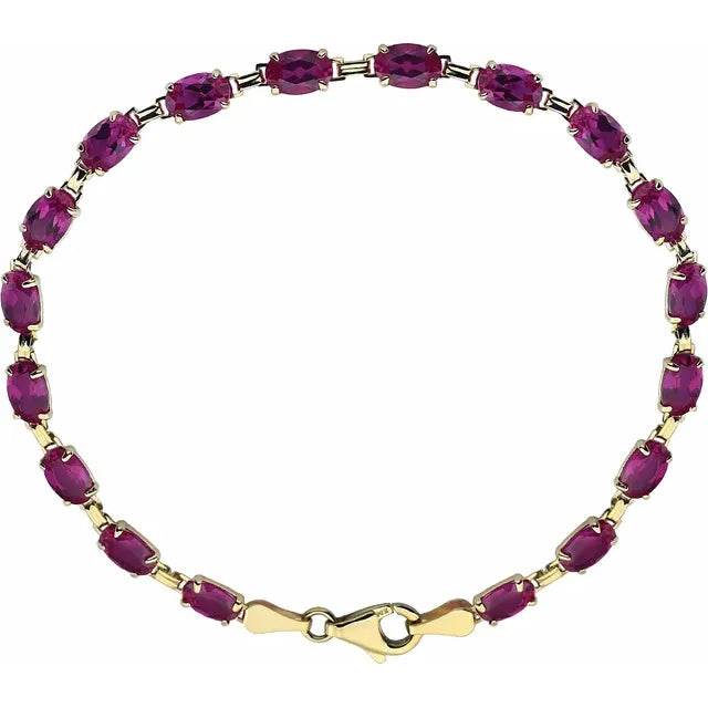 Oval Cut Gemstone Line Bracelet