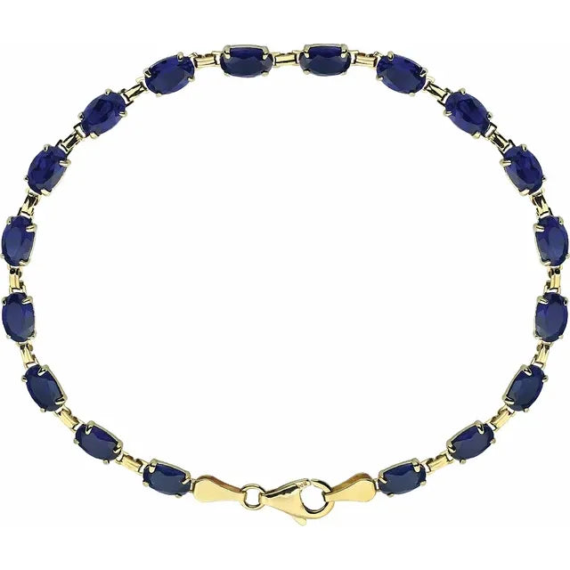 Oval Cut Gemstone Line Bracelet