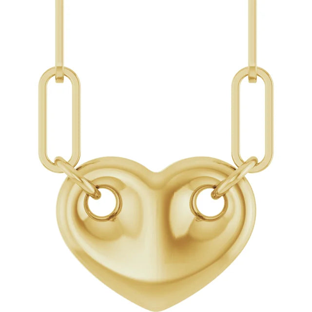 Puff Mariner Style Heart Necklace