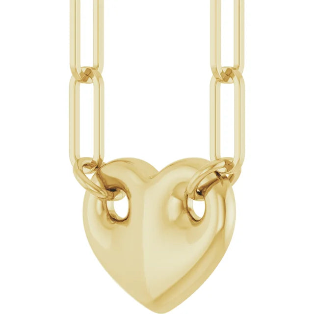 Puff Mariner Style Heart Necklace