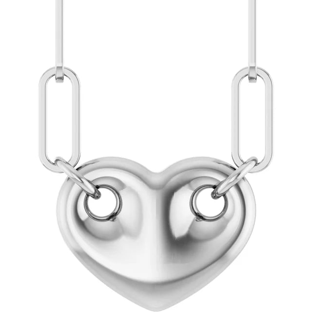 Puff Mariner Style Heart Necklace
