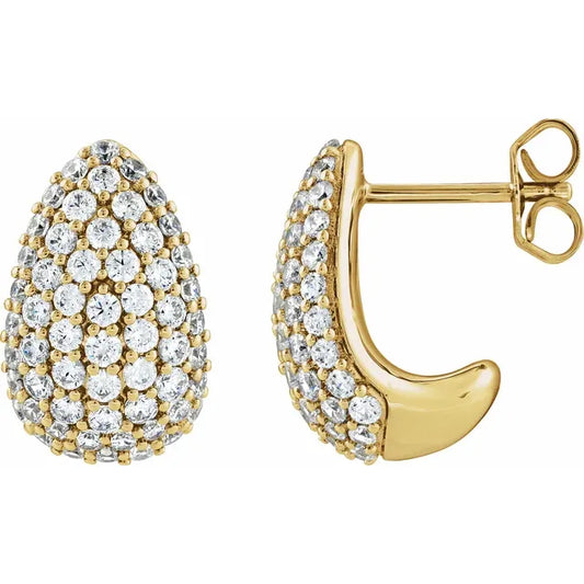 Diamond Pave Teardrop Studs