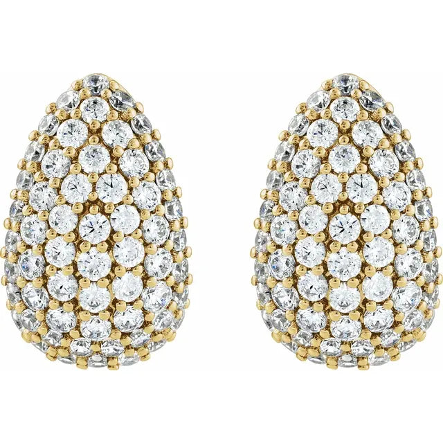 Diamond Pave Teardrop Studs