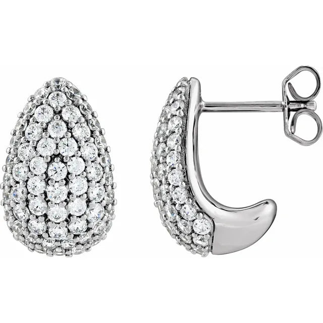 Diamond Pave Teardrop Studs