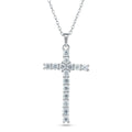 Sterling Silver Moissanite Cross Classic Necklace