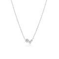 Sterling Silver Triple Bezel Moissanite Necklace