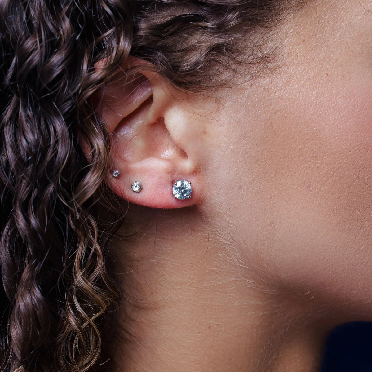 Sterling Silver Classic 1ct Moissanite Stud Earrings