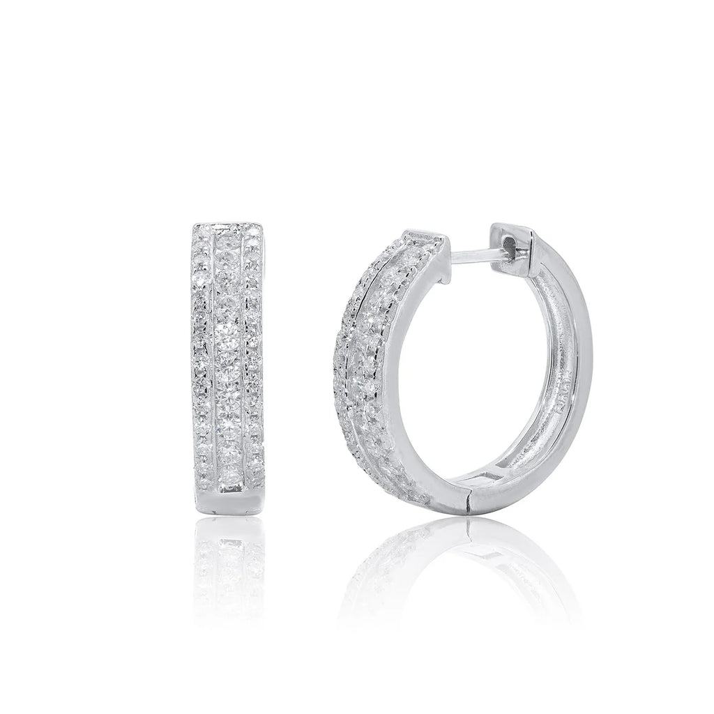 Sterling silver Moissanite Elegant Hoop