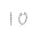 Sterling Silver Moissanite Studded Huggie