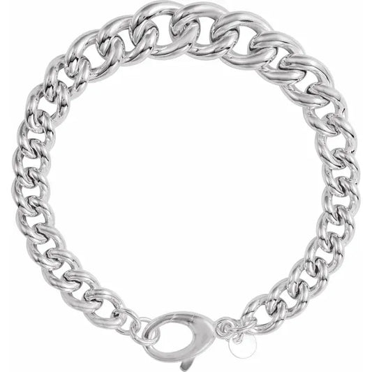 Sterling Silver Graduated Curb Bracelet