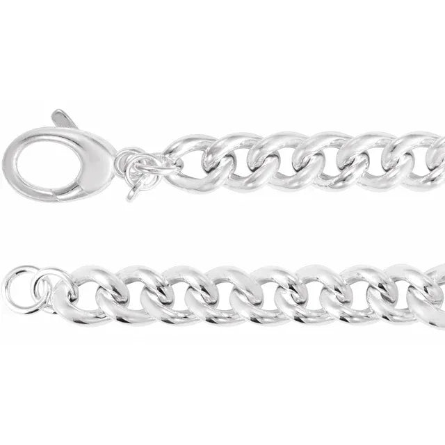 Sterling Silver Graduated Curb Bracelet